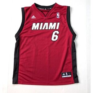 YOUTH LARGE Lebron James Miami Heat Jersey Red Adidas 2012 NBA 14-16